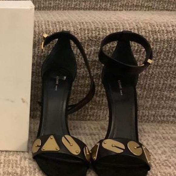 Auth New Celine Embellished Leather Sandals - Picture 2 of 7